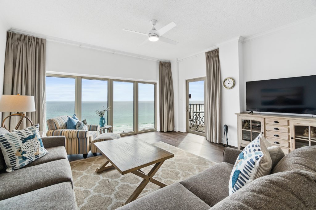 Take it Breezy condo's living room view of Gulf of Mexico